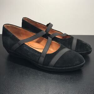 L'Amour des Pieds Berency Black Crisscross Strap Wedge Pumps Heel Shoes 7.5